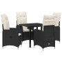 Conjunto de Comedor de Jardín con cojín 5 pcs Negro Poliratán en Sillas de jardín | Comprar online en Foru.es