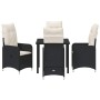 Conjunto de Comedor de Jardín con cojín 5 pcs Negro Poliratán en Sillas de jardín | Comprar online en Foru.es