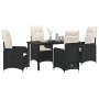 Conjunto de Comedor de Jardín con cojín 5 pcs Negro Poliratán en Sillas de jardín | Comprar online en Foru.es