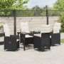 Conjunto de Comedor de Jardín con cojín 5 pcs Negro Poliratán en Sillas de jardín | Comprar online en Foru.es