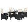 Conjunto de Comedor de Jardín con cojín 5 pcs Negro Poliratán en Sillas de jardín | Comprar online en Foru.es