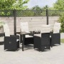 Conjunto de Comedor de Jardín con cojín 5 pcs Negro Poliratán en Sillas de jardín | Comprar online en Foru.es