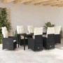 Conjunto de Comedor de Jardín con cojín 7 pcs Negro Poliratán en Sillas de jardín | Comprar online en Foru.es