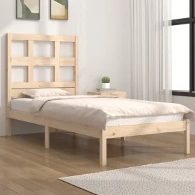 Solid pine wood bed frame 90x200 cm by vidaXL, Beds and slatted bases - Ref: Foro24-3104463, Price: 81,05 €, Discount: %