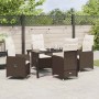 Conjunto de Comedor de Jardín con cojín 5 pcs Marrón Poliratán en Sillas de jardín | Comprar online en Foru.es