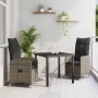 Conjunto de Comedor de Jardín con cojín 3 pcs Gris Poliratán en Sillas de jardín | Comprar online en Foru.es