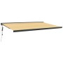 Toldo retráctil aluminio y tela amarillo y blanco 5x3 m de vidaXL, Toldos - Ref: Foro24-3154610, Precio: 734,80 €, Descuento: %