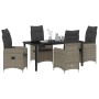 Conjunto de Comedor de Jardín con cojín 5 pcs Gris Poliratán en Sillas de jardín | Comprar online en Foru.es