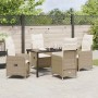 Conjunto de Comedor de Jardín con cojín 5 pcs Beige Poliratán en Sillas de jardín | Comprar online en Foru.es