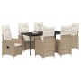 Conjunto de Comedor de Jardín con cojín 7 pcs Beige Poliratán en Sillas de jardín | Comprar online en Foru.es