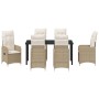 Conjunto de Comedor de Jardín con cojín 7 pcs Beige Poliratán en Sillas de jardín | Comprar online en Foru.es