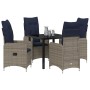 Conjunto de Comedor de Jardín con cojín 5 pcs Negro Poliratán en Sillas de jardín | Comprar online en Foru.es