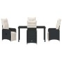Conjunto de Comedor de Jardín con cojín 5 pcs Negro Poliratán en Sillas de jardín | Comprar online en Foru.es