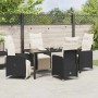 Conjunto de Comedor de Jardín con cojín 5 pcs Negro Poliratán en Sillas de jardín | Comprar online en Foru.es