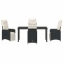 Conjunto de Comedor de Jardín con cojín 5 pcs Negro Poliratán en Sillas de jardín | Comprar online en Foru.es