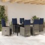Conjunto de Comedor de Jardín con cojín 7 pcs Negro Poliratán en Sillas de jardín | Comprar online en Foru.es