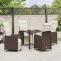 Conjunto de Comedor de Jardín con cojín 5 pcs Marrón Poliratán en Sillas de jardín | Comprar online en Foru.es