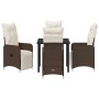 Conjunto de Comedor de Jardín con cojín 5 pcs Marrón Poliratán en Sillas de jardín | Comprar online en Foru.es