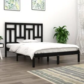 Solid black pine wood bed frame 200x200 cm by vidaXL, Beds and slatted bases - Ref: Foro24-3104567, Price: 155,44 €, Discount: %