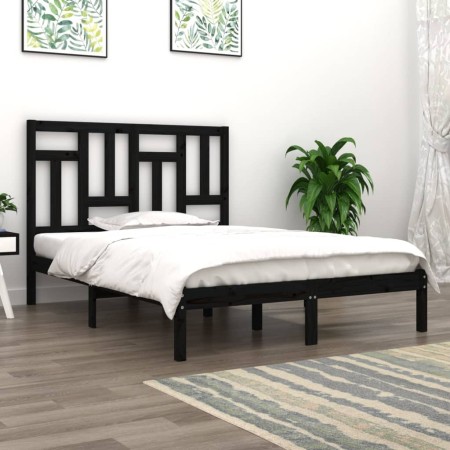 Estructura de cama de madera maciza de pino negro 200x200 cm de vidaXL, Camas y somieres - Ref: Foro24-3104567, Precio: 157,4...