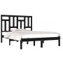 Estructura de cama de madera maciza de pino negro 200x200 cm de vidaXL, Camas y somieres - Ref: Foro24-3104567, Precio: 157,4...