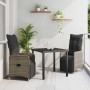 Conjunto de Comedor de Jardín con cojín 3 pcs Gris Poliratán en Sillas de jardín | Comprar online en Foru.es