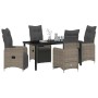 Conjunto de Comedor de Jardín con cojín 5 pcs Gris Poliratán en Sillas de jardín | Comprar online en Foru.es
