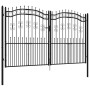 Puerta de valla punta lanza acero recubierto negro 305x223cm de vidaXL, Puertas de jardín - Ref: Foro24-151098, Precio: 616,7...