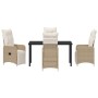 Conjunto de Comedor de Jardín con cojín 5 pcs Beige Poliratán en Sillas de jardín | Comprar online en Foru.es
