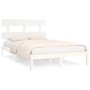Estructura de cama madera maciza blanco 200x200 cm de vidaXL, Camas y somieres - Ref: Foro24-3104694, Precio: 136,61 €, Descu...