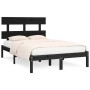 Estructura de cama de madera maciza negra 140x190 cm de vidaXL, Camas y somieres - Ref: Foro24-3104657, Precio: 152,54 €, Des...
