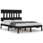Estructura de cama de madera maciza negra 200x200 cm de vidaXL, Camas y somieres - Ref: Foro24-3104762, Precio: 158,89 €, Des...