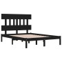 Estructura de cama de madera maciza negra 200x200 cm de vidaXL, Camas y somieres - Ref: Foro24-3104762, Precio: 158,89 €, Des...