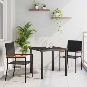 Conjunto de Comedor de Jardín 3 pcs Negro ratán sintético en Sillas de jardín | Comprar online en Foru.es