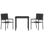 Conjunto de Comedor de Jardín 3 pcs Negro ratán sintético en Sillas de jardín | Comprar online en Foru.es