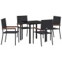 Conjunto de Comedor de Jardín 5 pcs Negro ratán sintético en Sillas de jardín | Comprar online en Foru.es