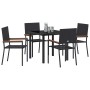 Conjunto de Comedor de Jardín 5 pcs Negro ratán sintético en Sillas de jardín | Comprar online en Foru.es