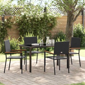 Conjunto de Comedor de Jardín 5 pcs Negro ratán sintético en Sillas de jardín | Comprar online en Foru.es