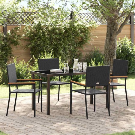 Conjunto de Comedor de Jardín 5 pcs Negro ratán sintético en Sillas de jardín | Comprar online en Foru.es