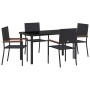 Conjunto de Comedor de Jardín 5 pcs Negro ratán sintético en Sillas de jardín | Comprar online en Foru.es