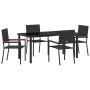 Conjunto de Comedor de Jardín 5 pcs Negro ratán sintético en Sillas de jardín | Comprar online en Foru.es