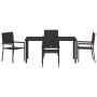 Conjunto de Comedor de Jardín 5 pcs Negro ratán sintético en Sillas de jardín | Comprar online en Foru.es