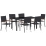 Conjunto de Comedor de Jardín 7 pcs Negro ratán sintético en Sillas de jardín | Comprar online en Foru.es
