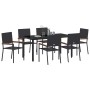 Conjunto de Comedor de Jardín 7 pcs Negro ratán sintético en Sillas de jardín | Comprar online en Foru.es