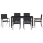 Conjunto de Comedor de Jardín 7 pcs Negro ratán sintético en Sillas de jardín | Comprar online en Foru.es