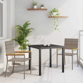 Conjunto de Comedor de Jardín 3 pcs Gris ratán sintético en Sillas de jardín | Comprar online en Foru.es
