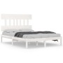 Estructura de cama de madera maciza blanca 140x190 cm de vidaXL, Camas y somieres - Ref: Foro24-3104719, Precio: 121,76 €, De...