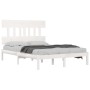 Estructura de cama de madera maciza blanca 140x190 cm de vidaXL, Camas y somieres - Ref: Foro24-3104719, Precio: 121,76 €, De...