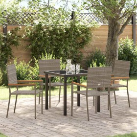 Conjunto de Comedor de Jardín 5 pcs Gris ratán sintético en Sillas de jardín | Comprar online en Foru.es