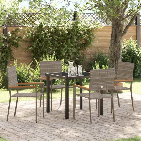 Conjunto de Comedor de Jardín 5 pcs Gris ratán sintético en Sillas de jardín | Comprar online en Foru.es